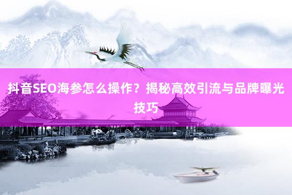抖音SEO海参怎么操作？揭秘高效引流与品牌曝光技巧